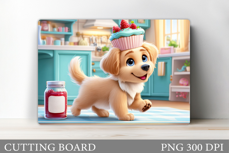 Cute Dog Cutting Board Design. Cute Dog Sublimation