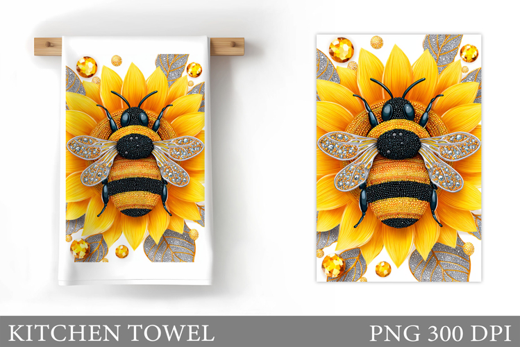 Bee Kitchen Towel Design. Bee Sublimation