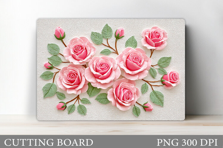 Roses Cutting Board. Flowers Cutting Board Sublimation example image 1
