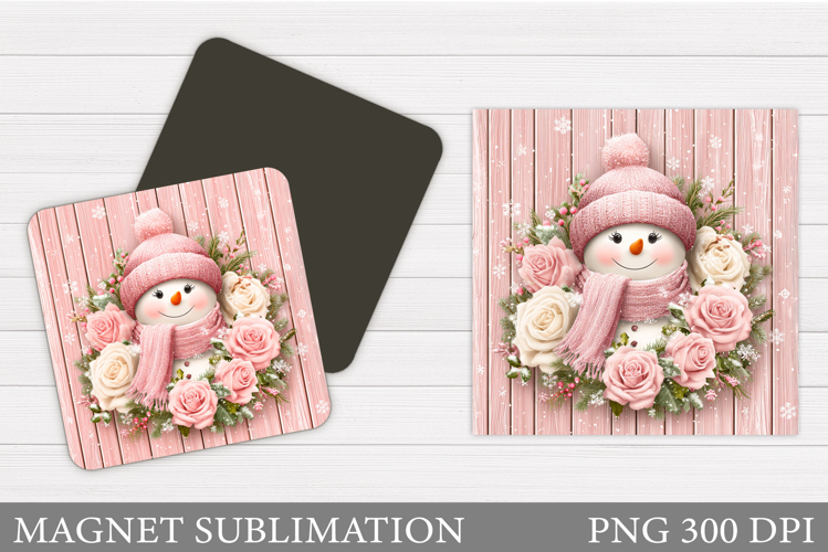 Snowman Magnet Sublimation. Christmas Magnet Design