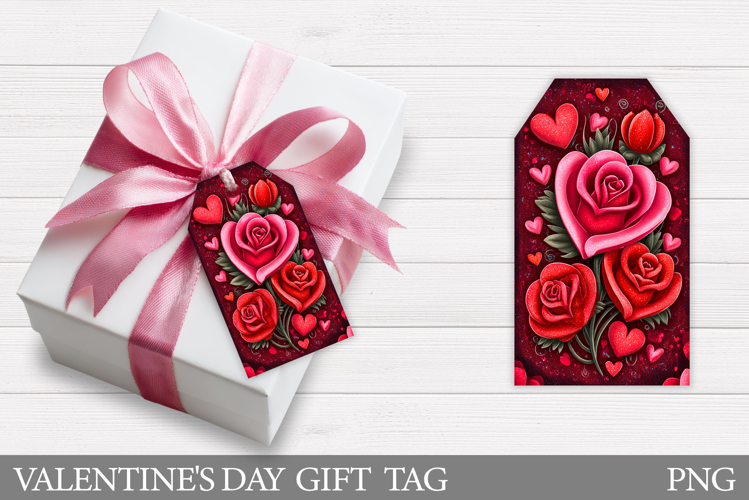 Valentines Gift Tag Design. Hearts Gift Tag Printable
