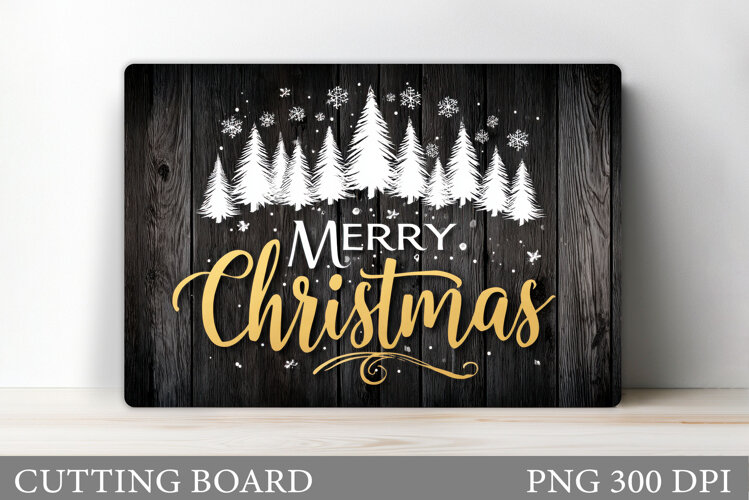 Merry Christmas Cutting Board. Christmas Tree Cutting Board example image 1