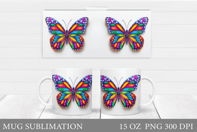 Butterfly Mug Design. Butterfliy Mug Sublimation example image 1