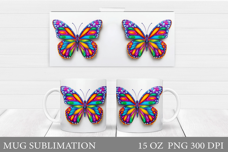Butterfly Mug Design. Butterfliy Mug Sublimation