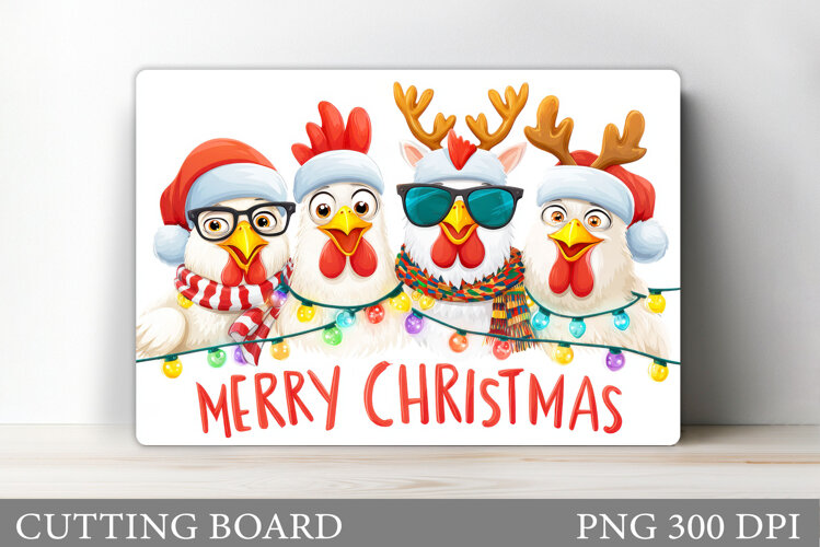 Christmas Chicken Cutting Board. Christmas Cutting Board example image 1