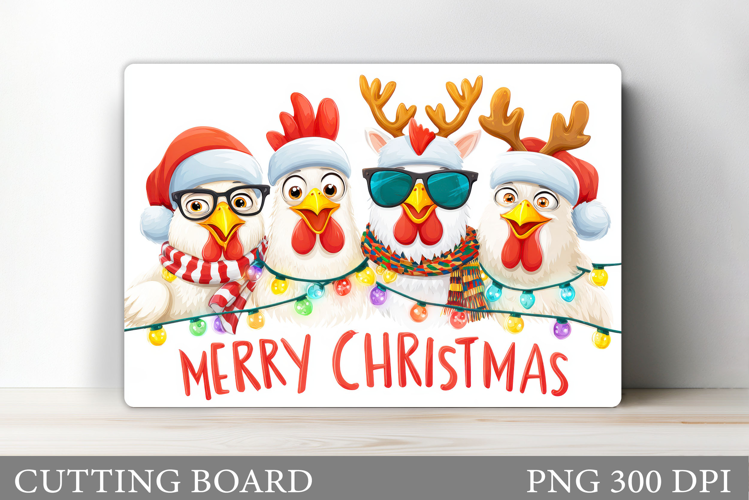 Christmas Chicken Cutting Board. Christmas Cutting Board