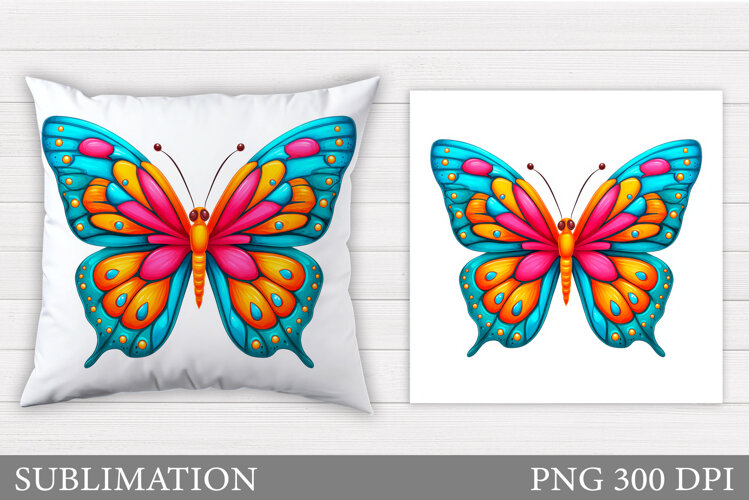 Butterfly Pillow Design. Butterfly Sublimation example image 1