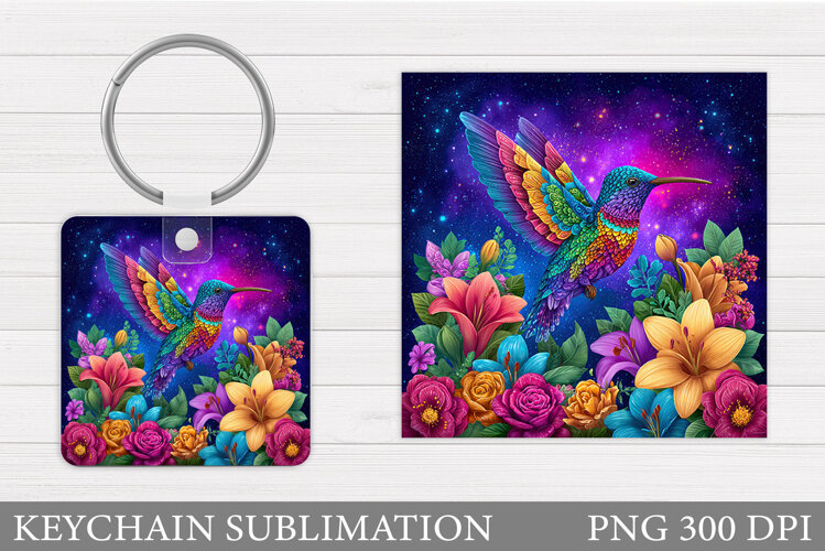 Hummingbird Keychain Design. Hummingbird Sublimation example image 1