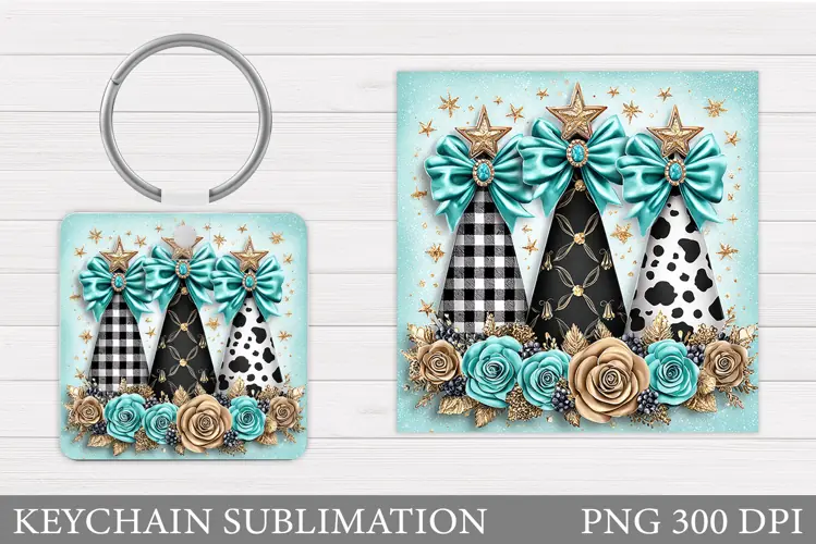 Christmas Tree Keychain. Christmas Keychain Sublimation