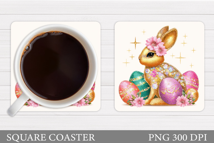 Easter Bunny Coaster Sublimation. Easter Coaster Design