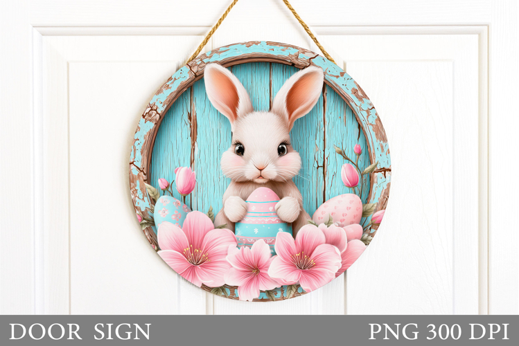 Easter Bunny Door Sign Sublimation. Easter Door Sign Design