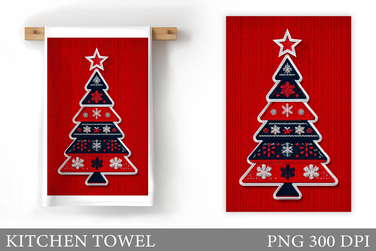 Christmas Tree Kitchen Towel. Christmas Kitchen Towel Design