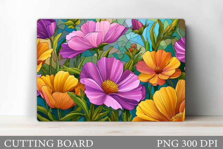 Flowers Cutting Board Sublimation. Wildflowers Cutting Board