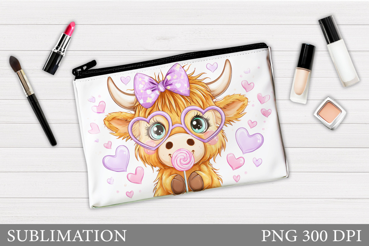 Cute Cow Makeup Bag Design. Cow Makeup Pouch Sublimation