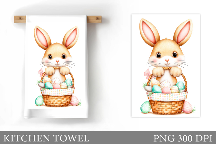 Easter Bunny Kitchen Towel. Bunny Kitchen Towel Sublimation