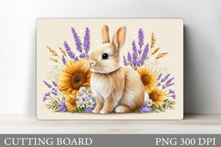 Cute Bunny Cutting Board. Bunny Sublimation example image 1