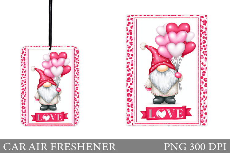 Cute Gnome Car Air Freshener. Valentines Car Air Freshener