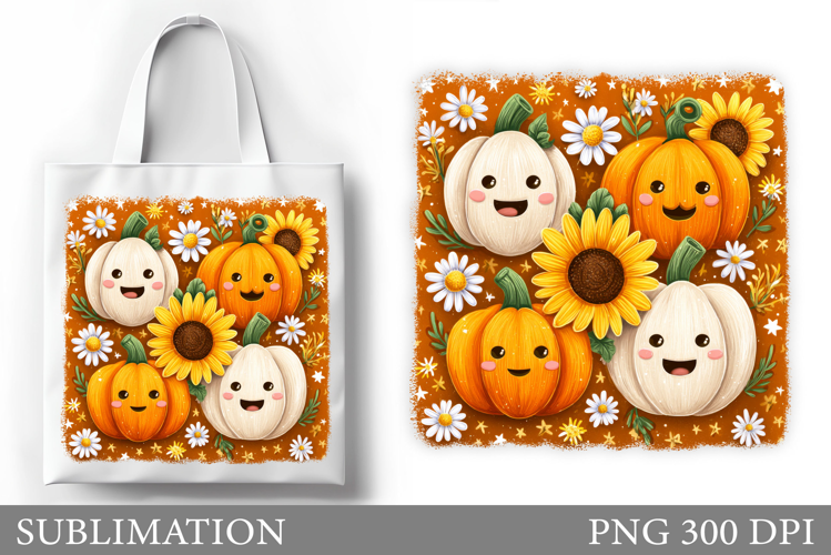 Cute Pumpkin Sublimation. Cute Pumpkin Tote Bag Sublimation