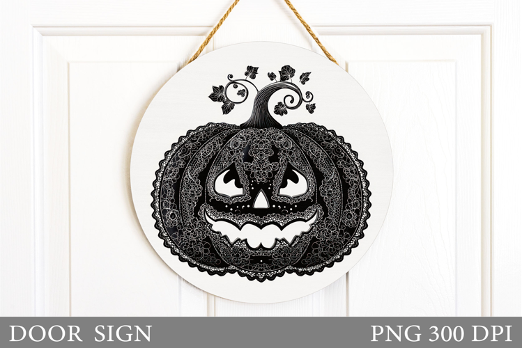 Halloween Pumpkin Door Sign. Halloween Door Sign Design