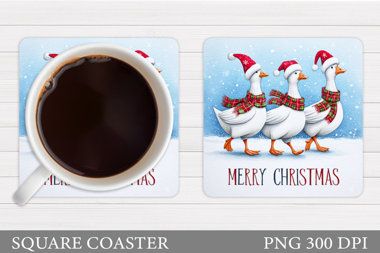 Christmas Goose Coaster. Christmas Coaster Sublimation