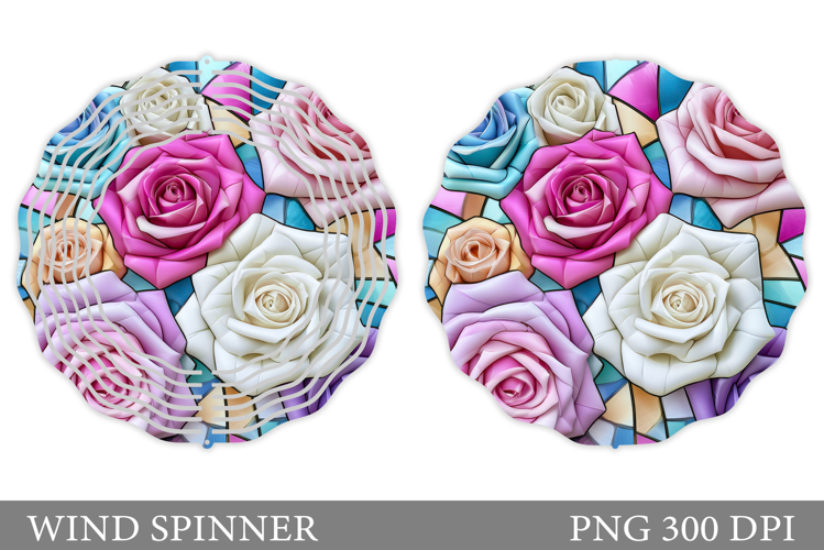 Roses Wind Spinner Design. Flowers Wind Spinner Sublimation