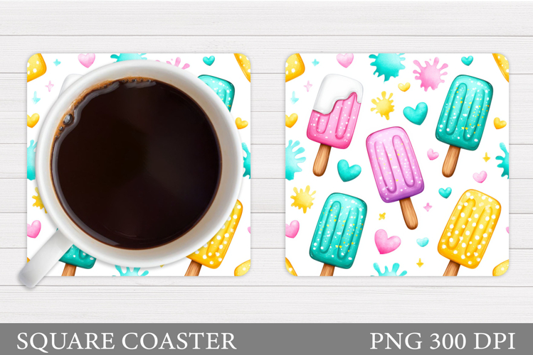 Ice Cream Coaster Design. Summer Coaster Sublimation
