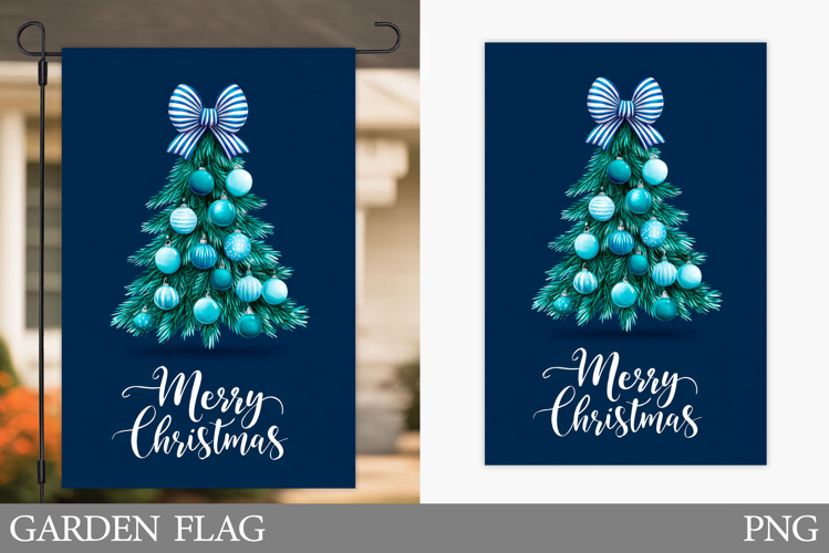 Christmas Tree Garden Flag. Merry Christmas Garden Flag