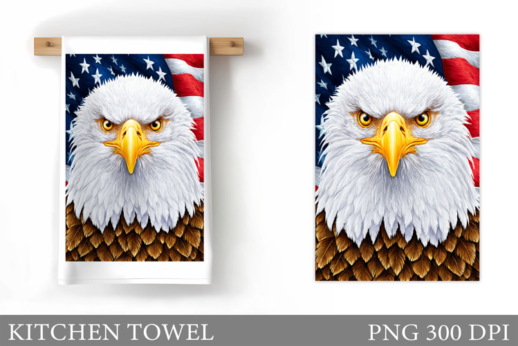 Patriotic Eagle Kitchen Towel. Patriotic Kitchen Towel