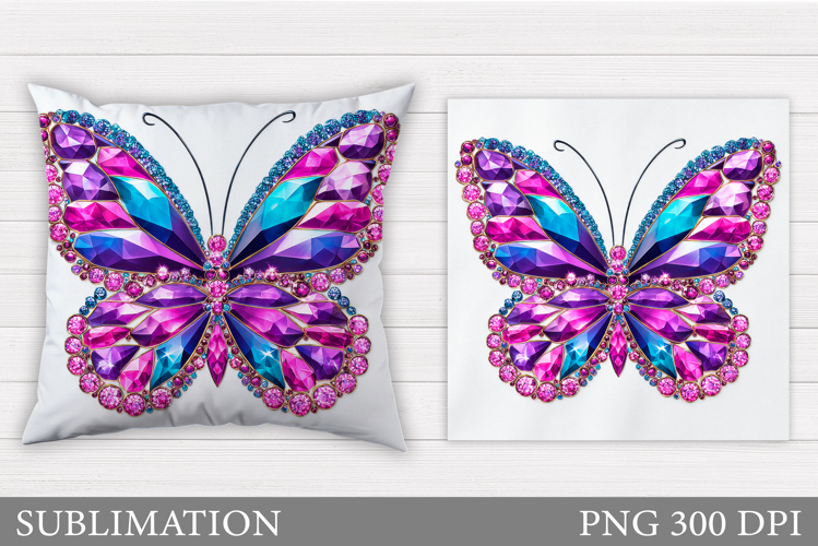 Diamond Butterfly Pillow Design. Butterfly Sublimation