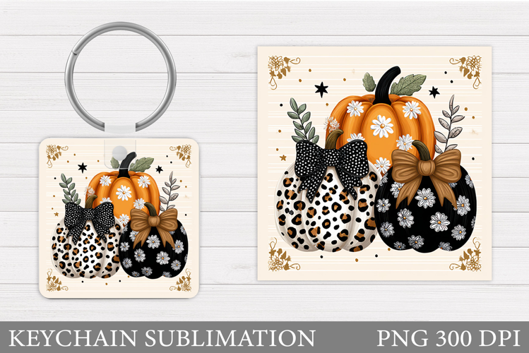 Fall Pumpkin Keychain Sublimation. Pumpkin Keychain Design