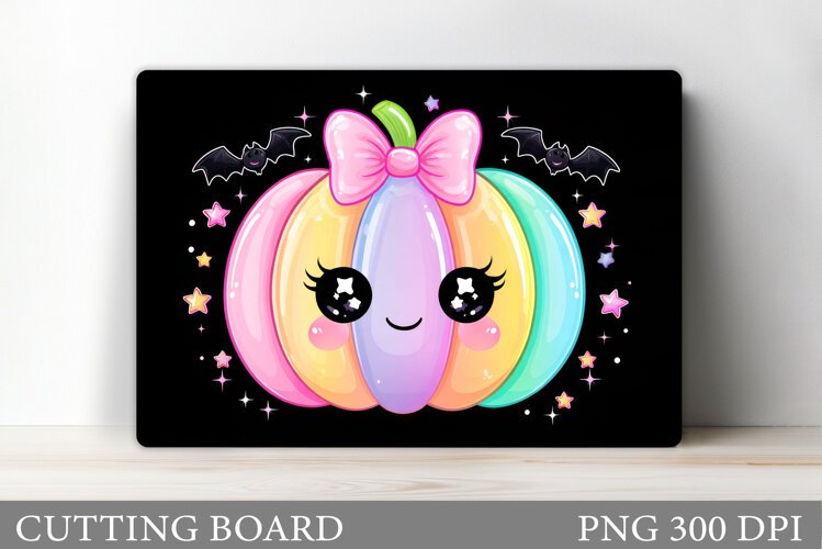 Cute Pumpkin Cutting Board. Halloween Cutting Board Design example image 1