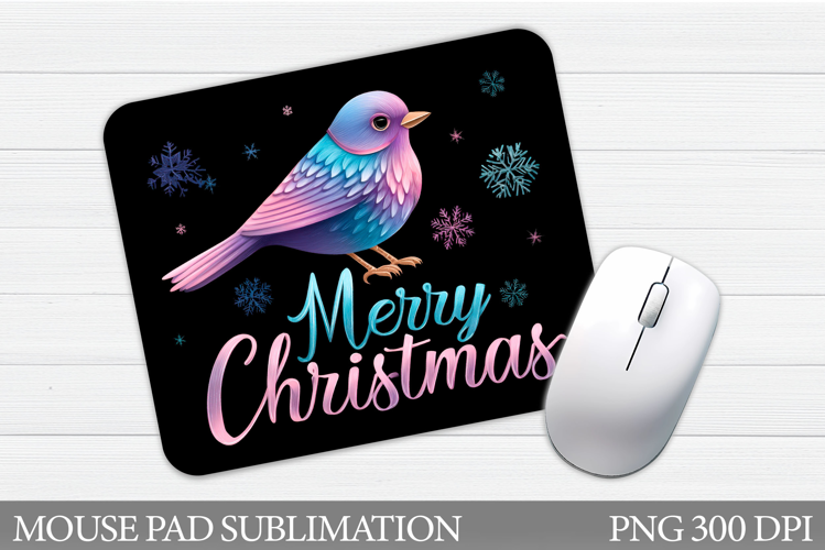 Christmas Bird Mouse Pad. Christmas Mouse Pad Sublimation