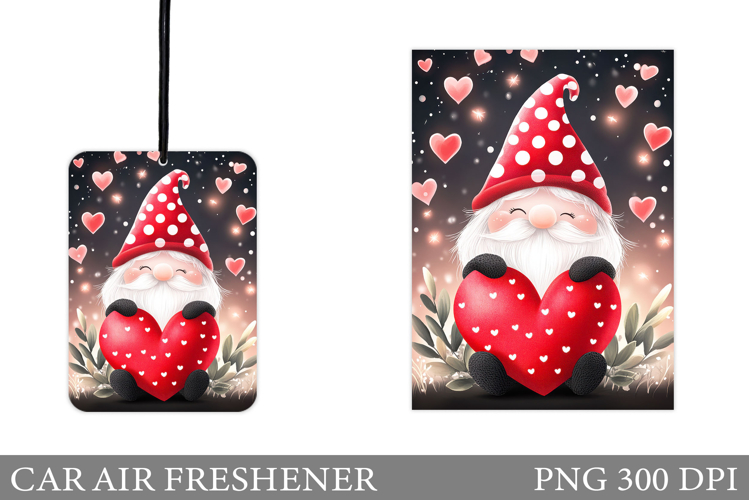 Cute Gnome Car Air Freshener. Valentines Car Air Freshener