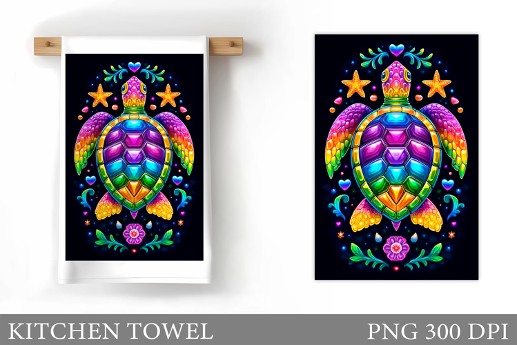 Sea Turtle Kitchen Towel Design. Sea Turtle Sublimation