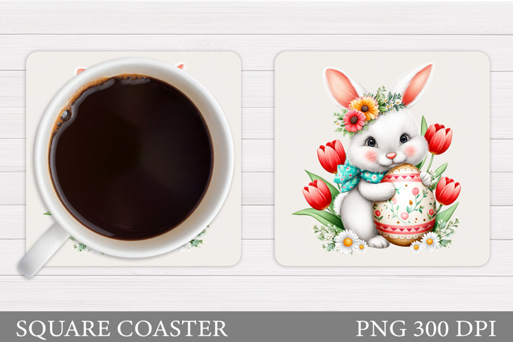 Easter Bunny Coaster Design. Easter Coaster Sublimation