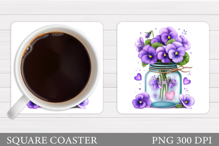 Floral Coaster Design. Flowers Coaster Sublimation