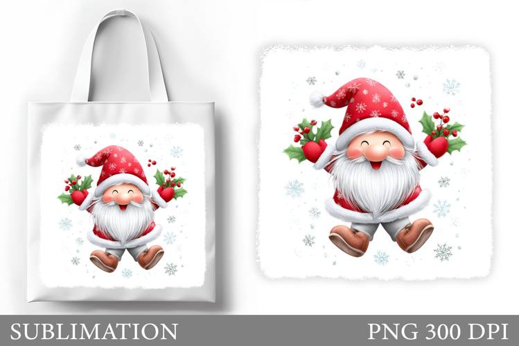 Christmas Gnome Tote Bag. Christmas Tote Bag Sublimation