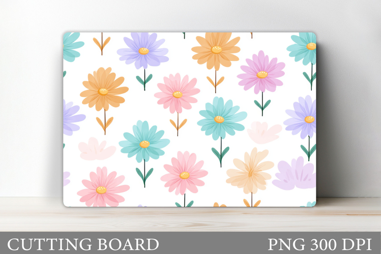 Daisy Flowers Cutting Board. Flowers Kitchen Cutting Design