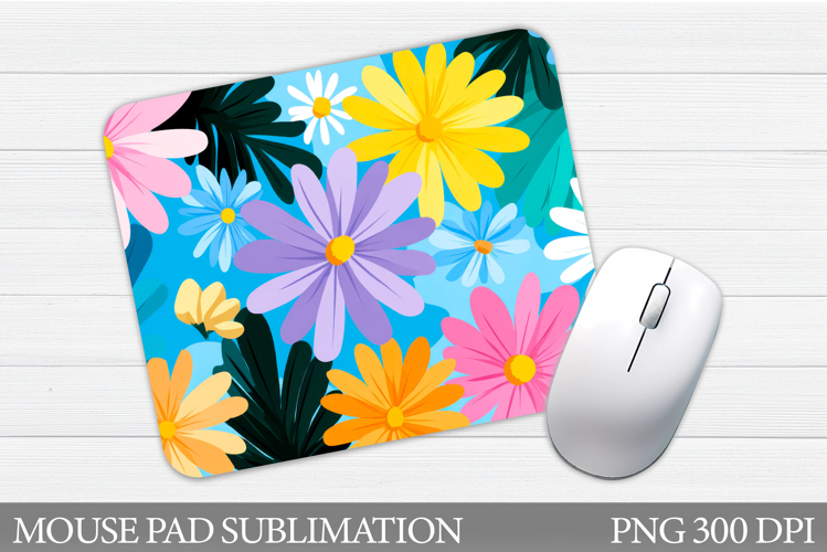 Flowers Mouse Pad Sublimation. Floral Mouse Pad Design