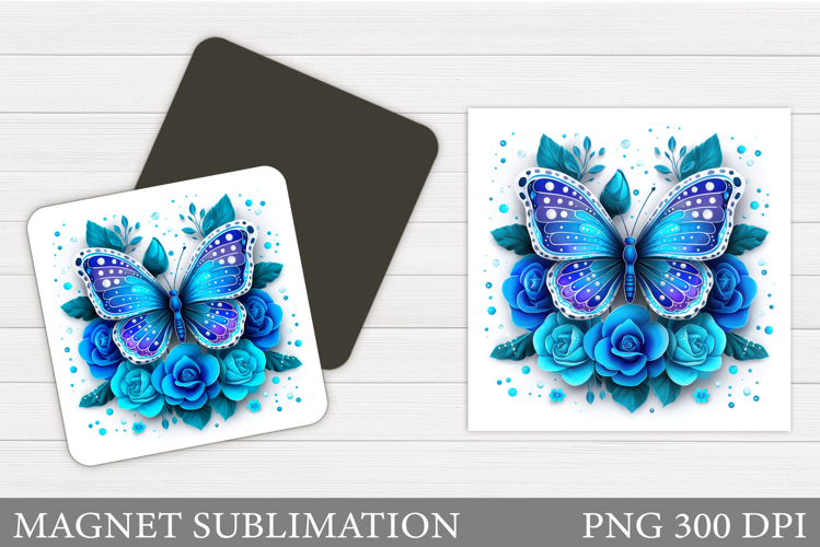 Butterfly Flowers Sublimation. Butterfly Magnet Sublimation