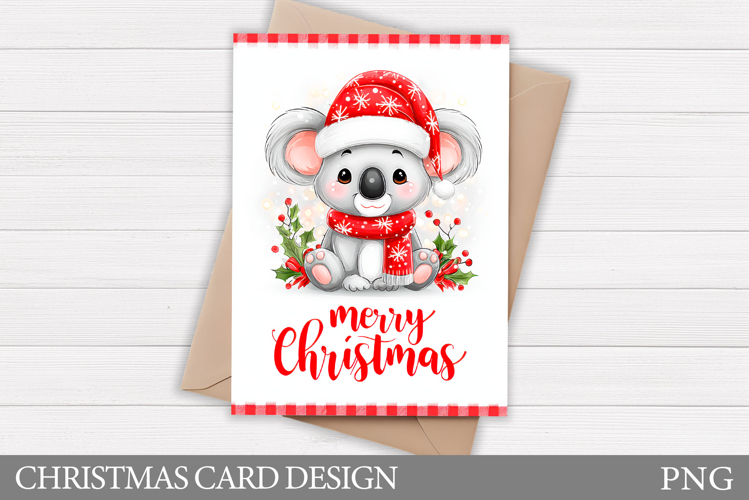 Christmas Koala Card Printable. Christmas Card Design