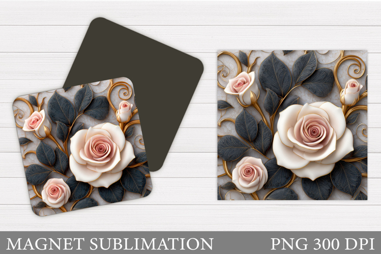 Roses Magnet Sublimation. Roses Sublimation