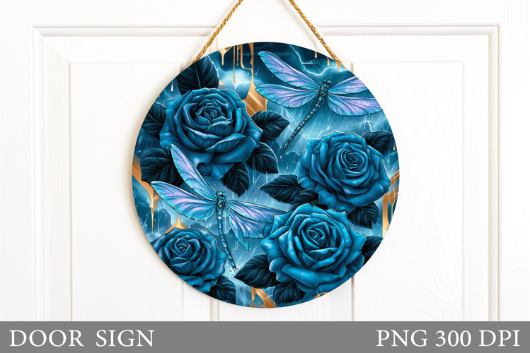Dragonflies Door Sign Design. Dragonfly Sublimation