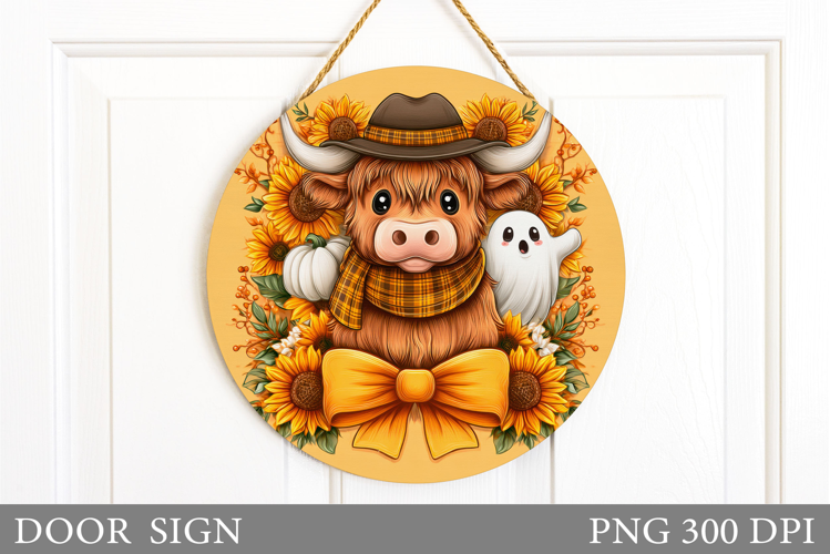 Halloween Cow Door Sign. Halloween Door Sign Design