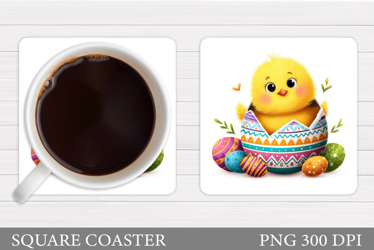 Easter Chick Coaster Design. Easter Coaster Sublimation