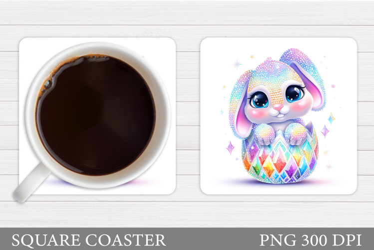 Easter Bunny Coaster Design. Easter Coaster Sublimation