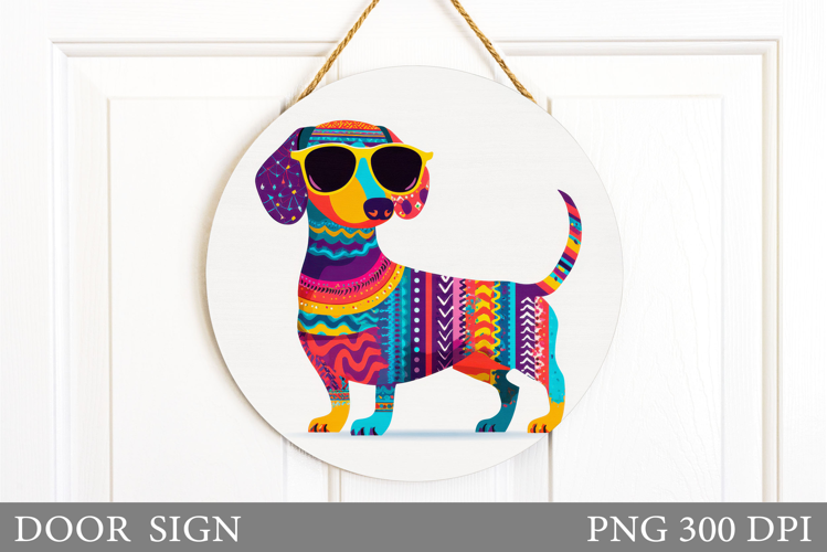 Dachshund Door Sign. Cute Dog Door Sign Sublimation