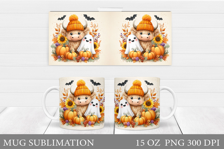Halloween Cow Mug Design. Halloween Cow Sublimation