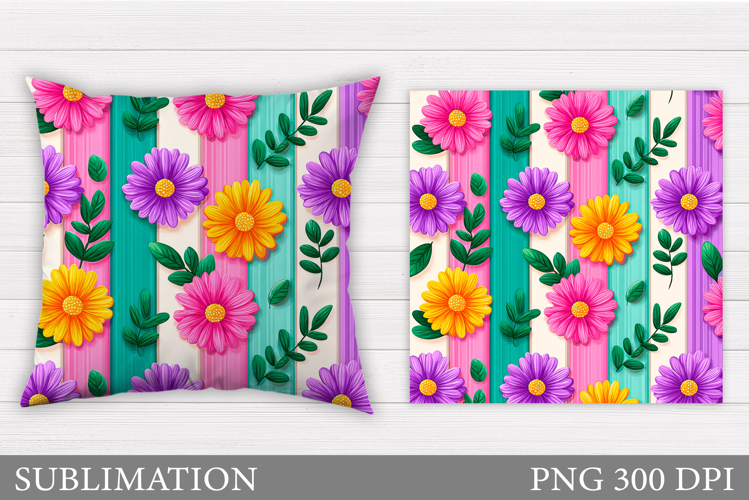 Flowers Pillow Design. Floral Pillow Sublimation
