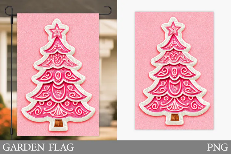 Christmas Tree Garden Flag. Merry Christmas Garden Flag